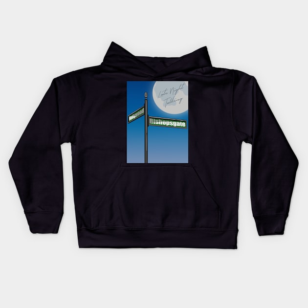 Hollywood or Bishopsgate | Late Night Talking Kids Hoodie by icantdrawfaces